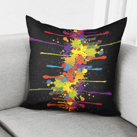 Image of Crazy Multicolored Double Running Splashes Vertical Pillow Cover