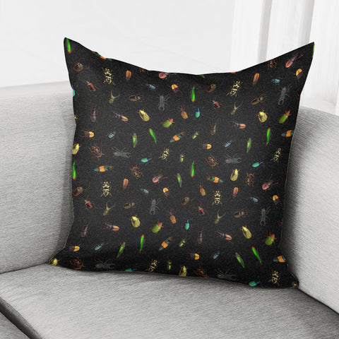 Image of Different Real Bugs Pattern Pillow Cover