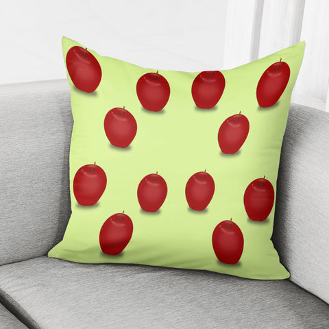 Image of Red Apple Fruit Pattern Pillow Cover