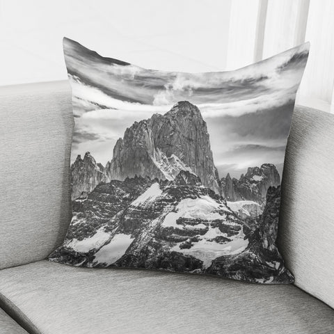 Image of Fitz Roy And Poincenot Mountains, Patagonia Argentina Pillow Cover