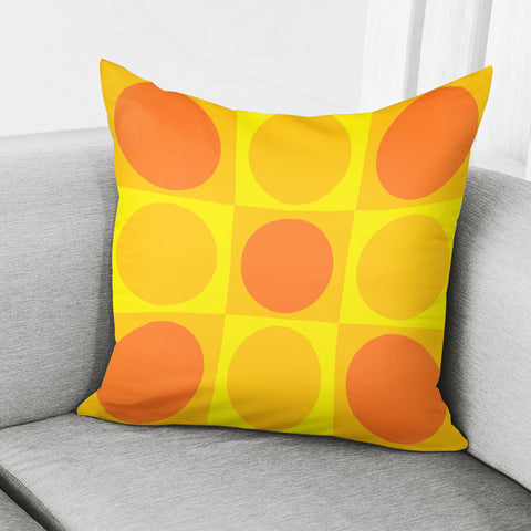 Image of Orange And Yellow Shapes Pillow Cover