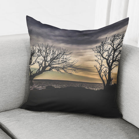 Image of Coastal Sunset Scene At Montevideo City, Uruguay Pillow Cover