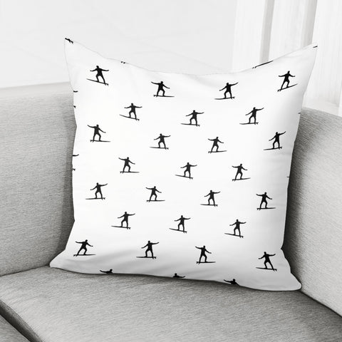 Image of Surfing Motif Graphic Print Pattern Pillow Cover