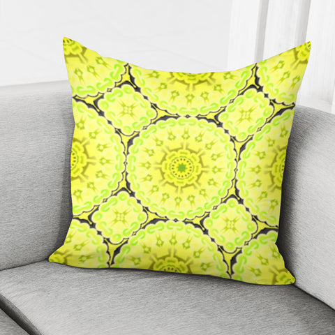 Image of Yellow Floral Print Pillow Cover