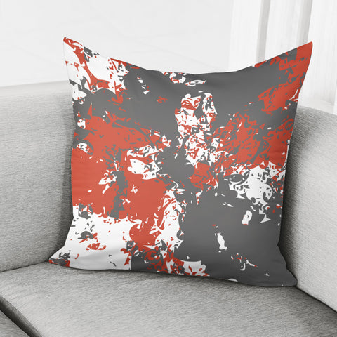 Image of Pewter & Mandarin Red Pillow Cover
