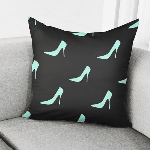 Image of Blue Heels Pattern Pillow Cover