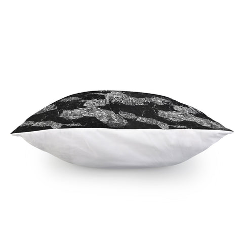 Image of Black And White Camouflage Texture Print Pillow Cover