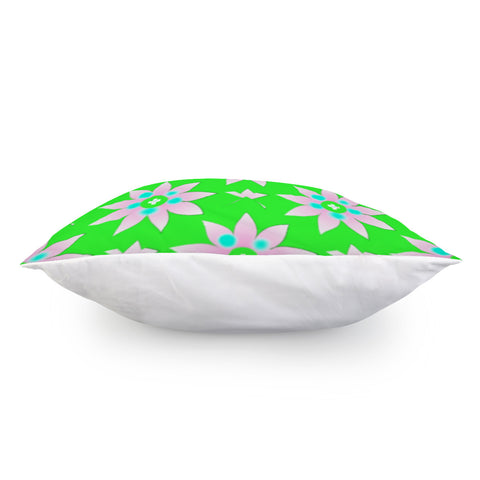 Image of Flowers On Green Pillow Cover