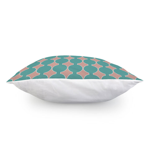 Image of Teal And Rose Gold Pattern Pillow Cover