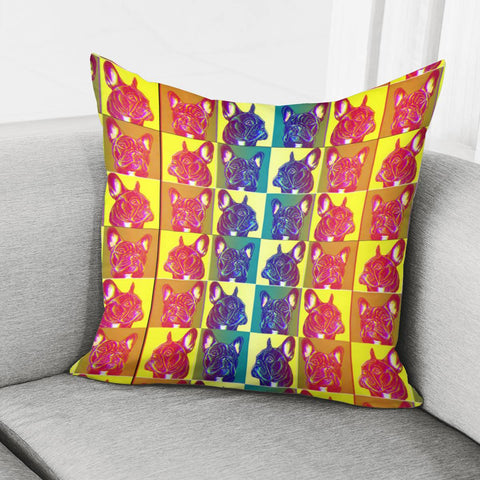 Image of Colorful Bulldogs Pillow Cover