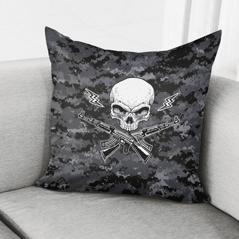 Image of Air Force Camouflage And Skull Pillow Cover