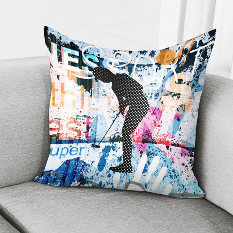 Image of Golf Graffiti. Pillow Cover