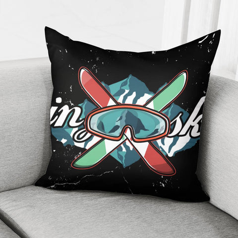 Image of Skiing Equipment Pillow Cover