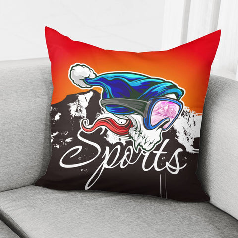 Image of Ski Skull Pillow Cover