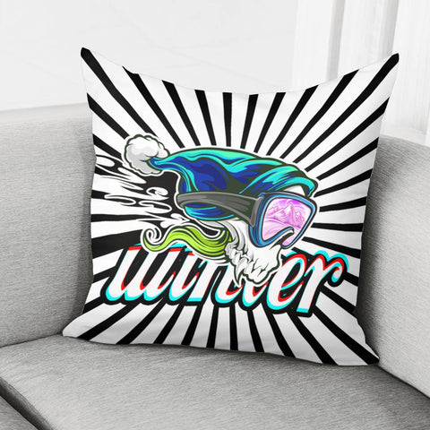 Image of Ski Skull Pillow Cover