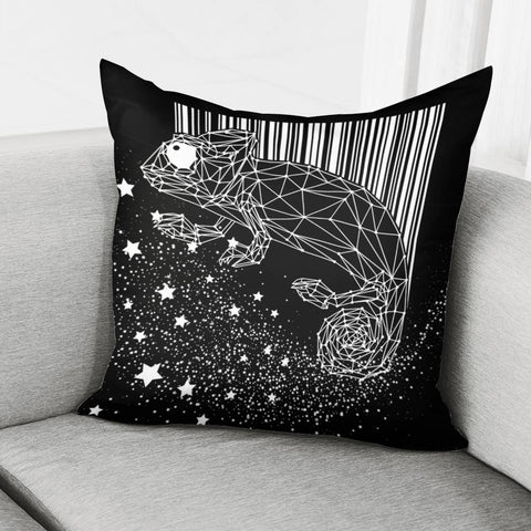 Image of Black And White Chameleon Pillow Cover