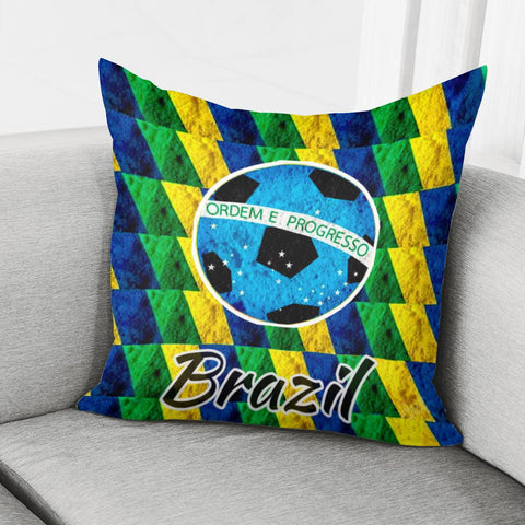 Image of Brazil Football Pillow Cover