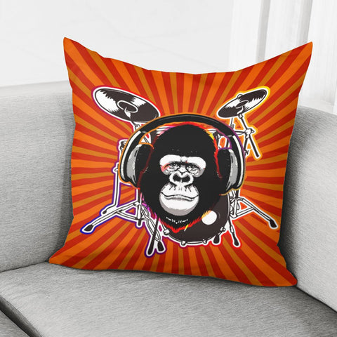 Image of Rock Gorilla And Drums Pillow Cover