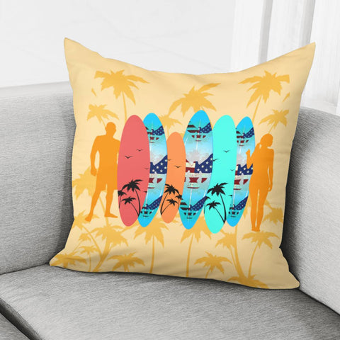 Image of Tropical Surfboards Pillow Cover