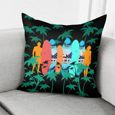 Image of Tropical Surfboards Pillow Cover