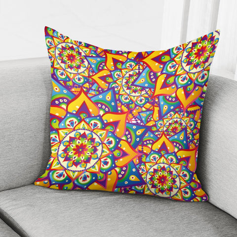 Image of Retro Mandala Flowers Pillow Cover