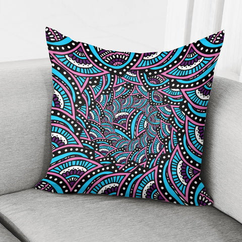 Image of Spiral Mandala Design Pillow Cover