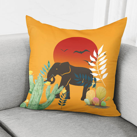 Image of Elephant In The Outback Pillow Cover