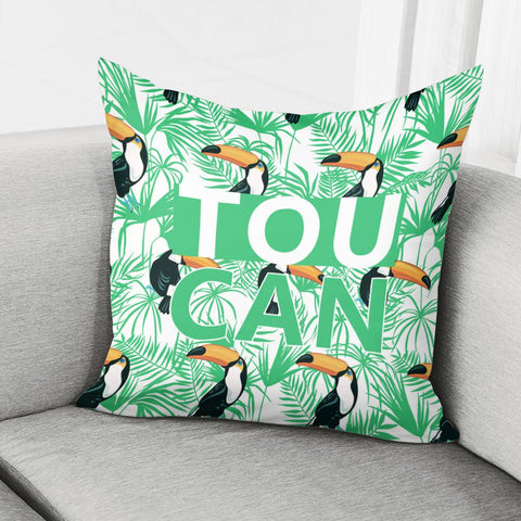 Image of Toucan Birds Gathering Pattern Pillow Cover