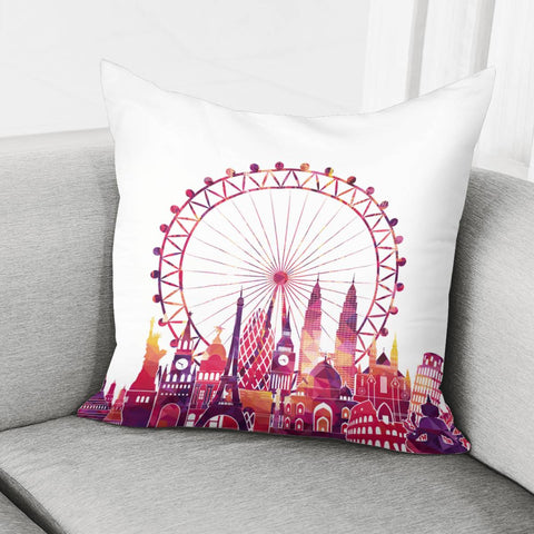 Image of Ferris Wheel Skyline! Pillow Cover