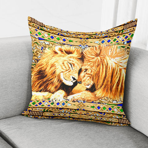 Image of Lions In Love Pillow Cover