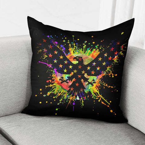 Image of Eagle Paint Splatter Pillow Cover