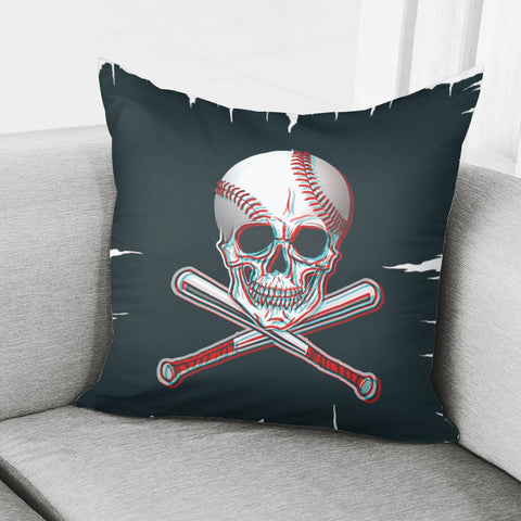 Image of Skull Softball Pillow Cover