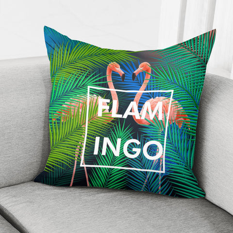 Image of Tropical Flamingos Pillow Cover
