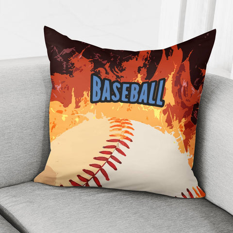 Image of Baseballs On Fire! Pillow Cover