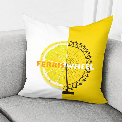 Image of Lemon Ferris Wheel Pillow Cover