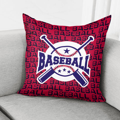 Image of Red And Blue Baseball Pillow Cover