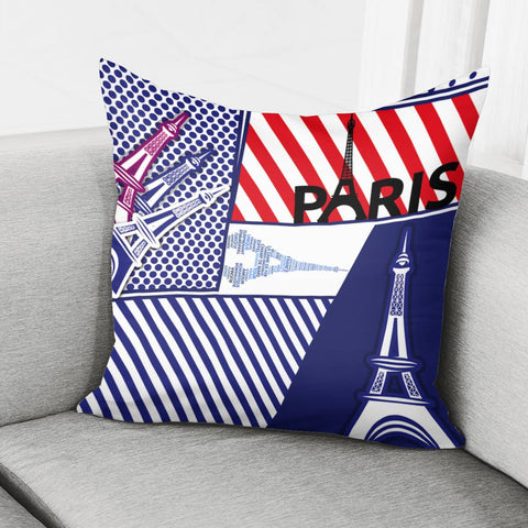 Image of Eiffel Tower Collages Pillow Cover