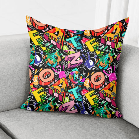 Image of Graffiti Font Pillow Cover