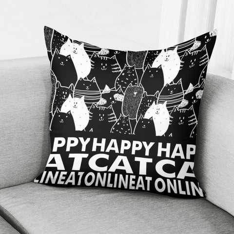 Image of Happy Cat Pillow Cover