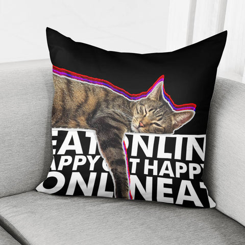 Image of Happy Cat Pillow Cover