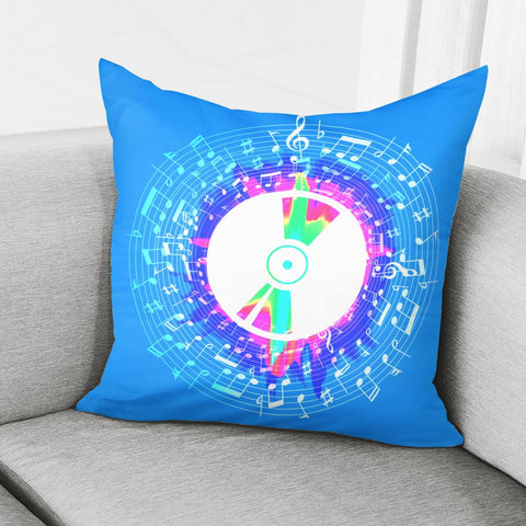 Image of Musical Notation And Cd Design Combination Pillow Cover