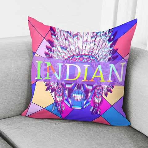 Image of Indian Lady Skull Pillow Cover