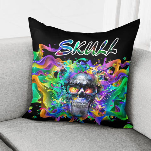 Image of Watercolor Skull Pillow Cover