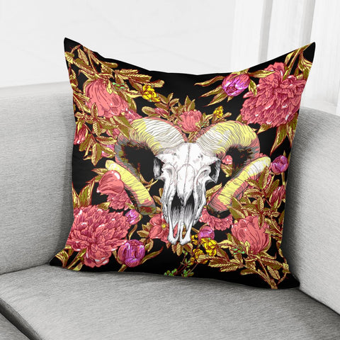 Image of Flower And Goat Pillow Cover