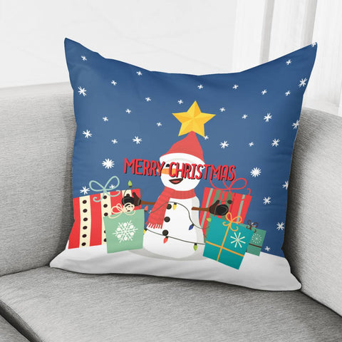 Image of Christmas Snowmen Pillow Cover