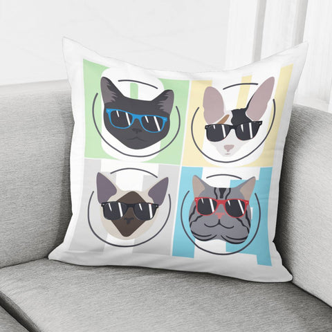 Image of Sunglasses Cat Pillow Cover