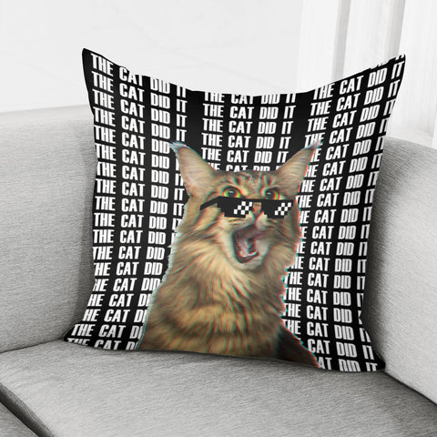 Image of Sunglasses Cat Pillow Cover