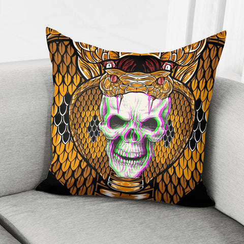 Image of Skull And Snake Pillow Cover