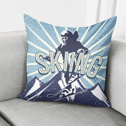 Image of Skiing Pillow Cover