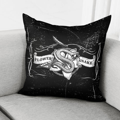 Image of Snake And Flowers Pillow Cover